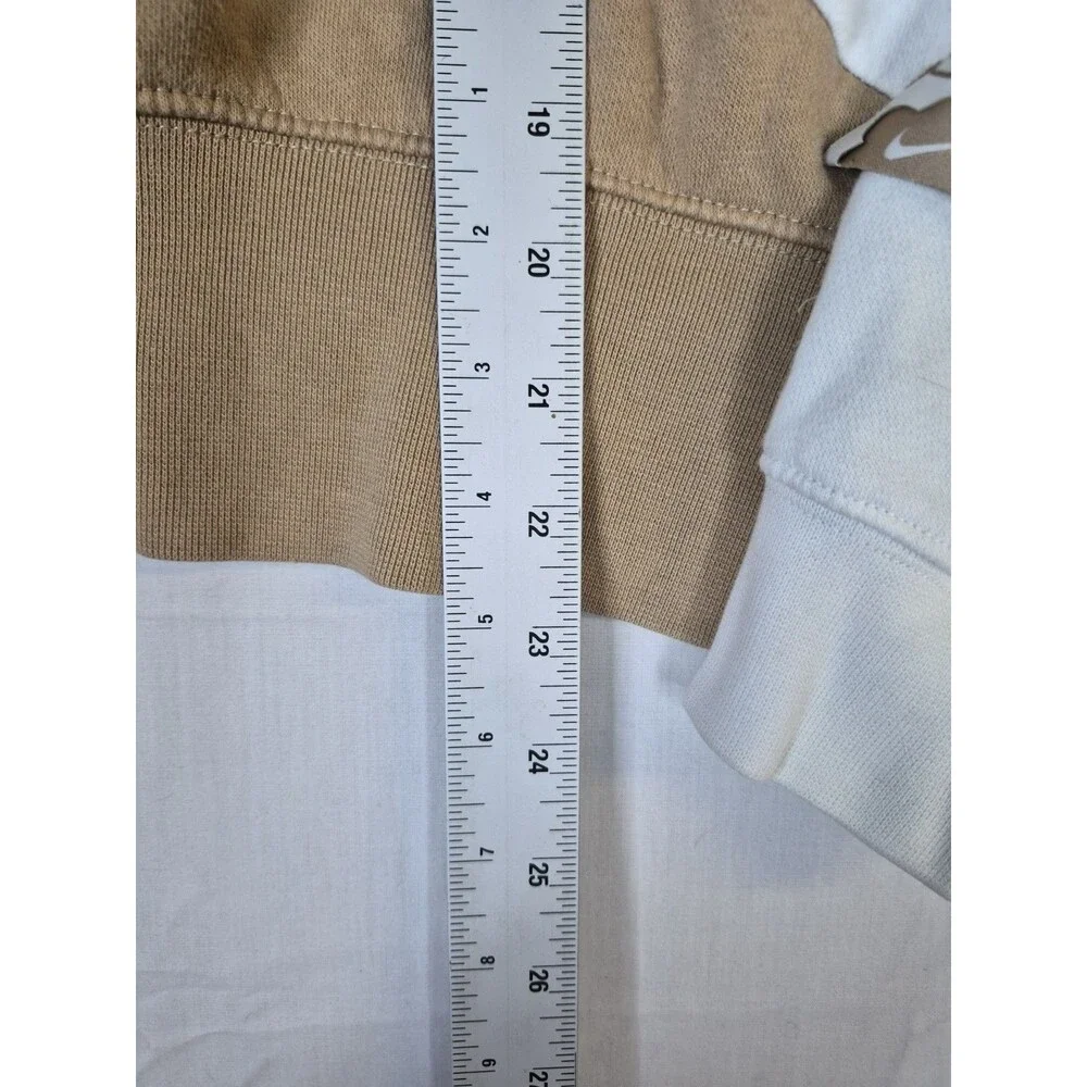 Nike Color Clash Sweatshirt Women Sz Large Brown White Colorblock Oversized Crop